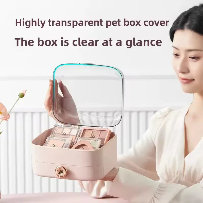 Anti-Dust Makeup Organizer with Transparent Cover
