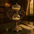 Antique Hourglass Timepiece with Ornate Design