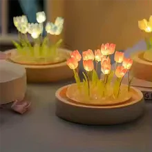 Artificial Tulip Night Lamp with Soft Glow Light