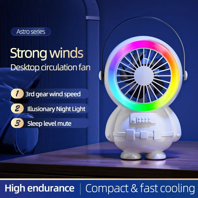 Portable USB Desktop Fan with Night Light