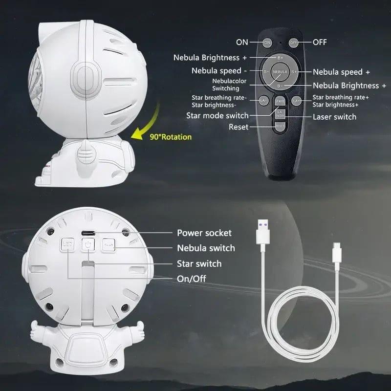Astronaut Star Projector Lamp with Remote