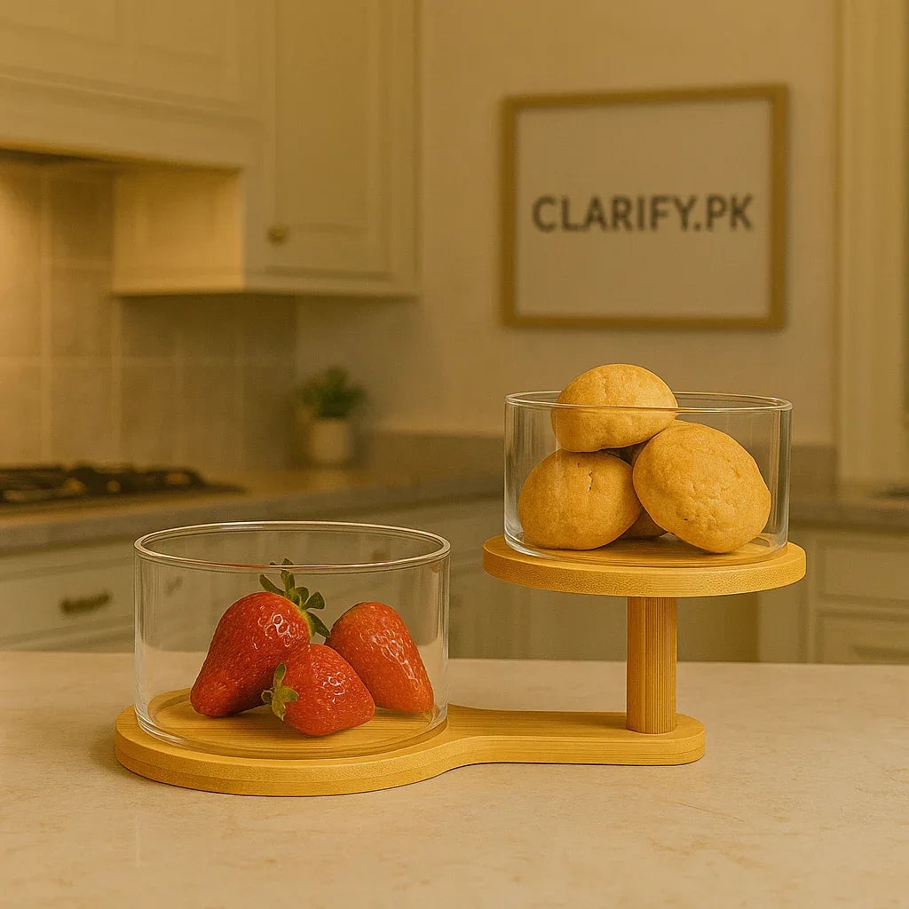 Luxury 2-Tier Glass Container Set – Modern Kitchen Storage Rack