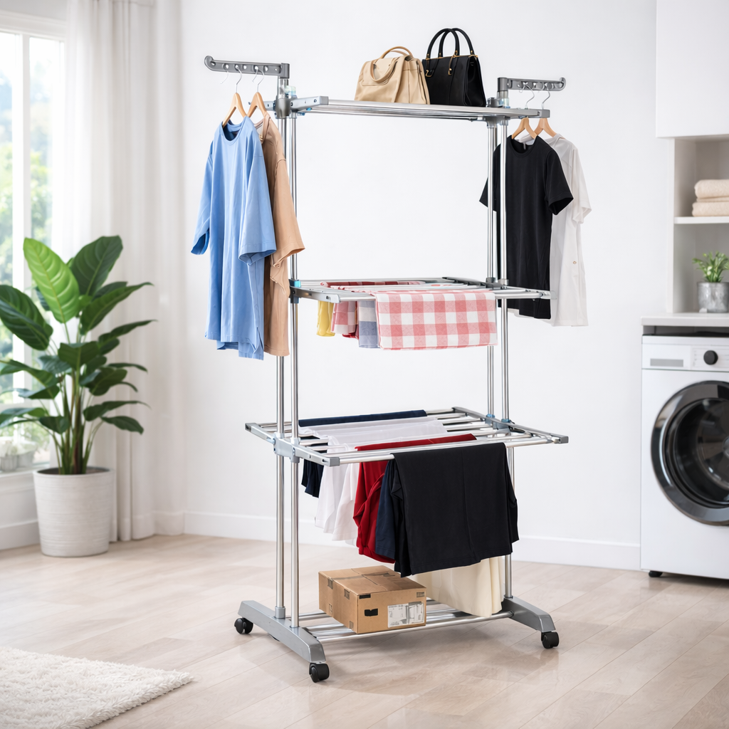 Portable Folding Drying Rack – Compact Clothes Hanger Stand