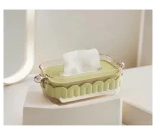 Sage Tissue Holder with Gold Crystal Knobs random colours