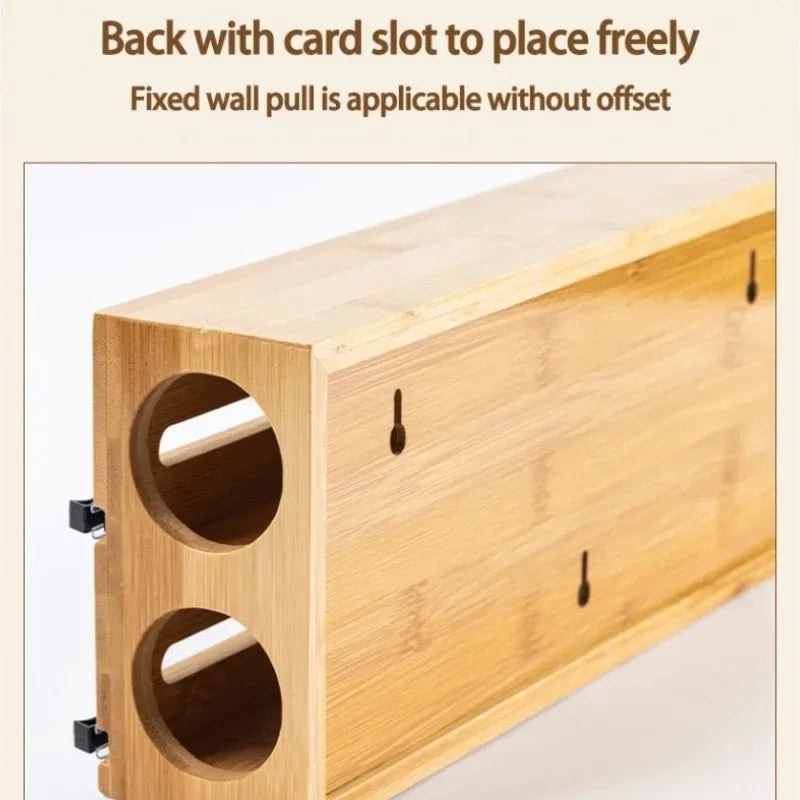Bamboo Wrap Dispenser with Cutter Organizer