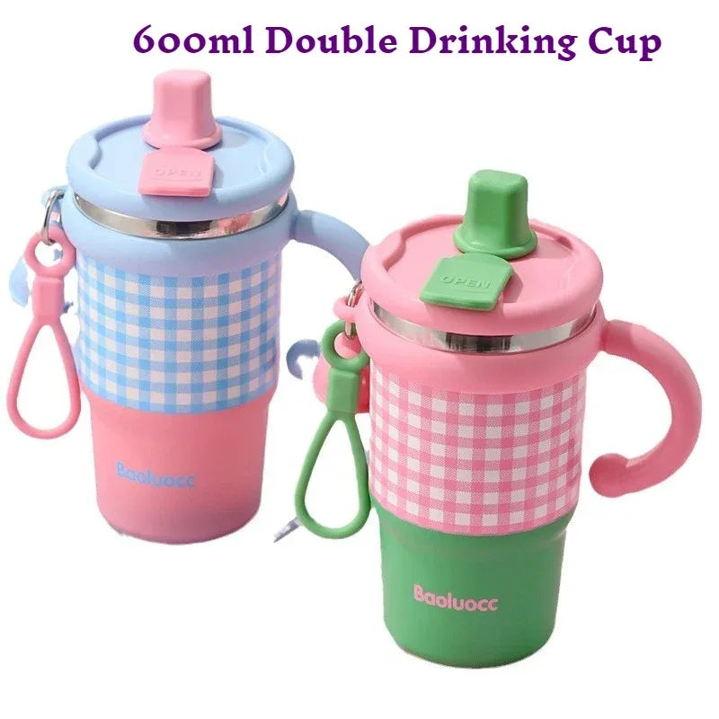600ml Stainless Steel Kids Thermos with Handle