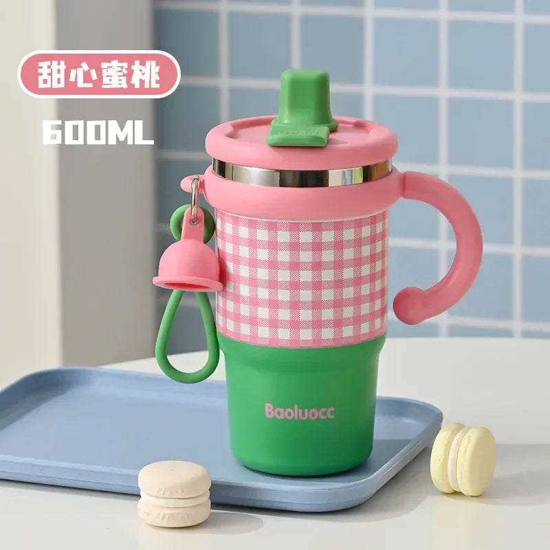 600ml Stainless Steel Kids Thermos with Handle