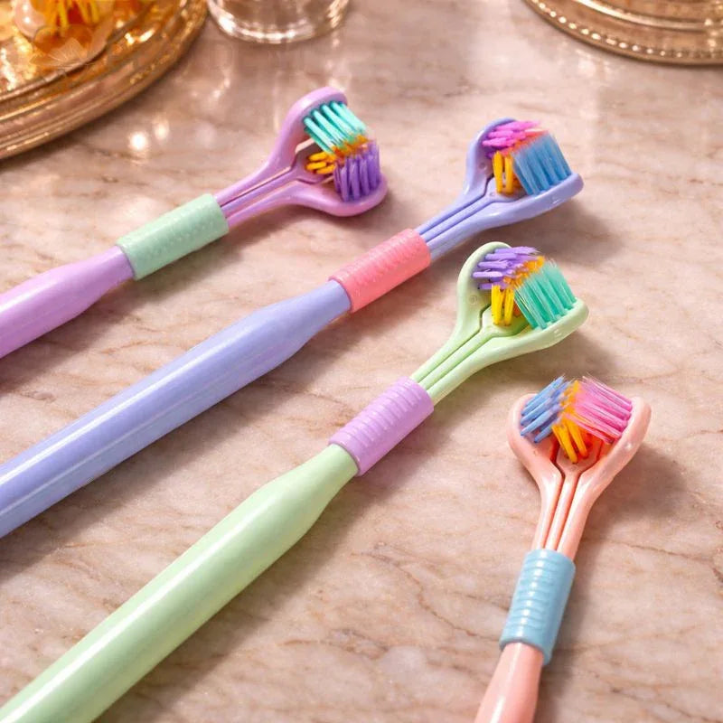 3-Sided Toothbrush with Tongue Cleaner – Soft Bristles