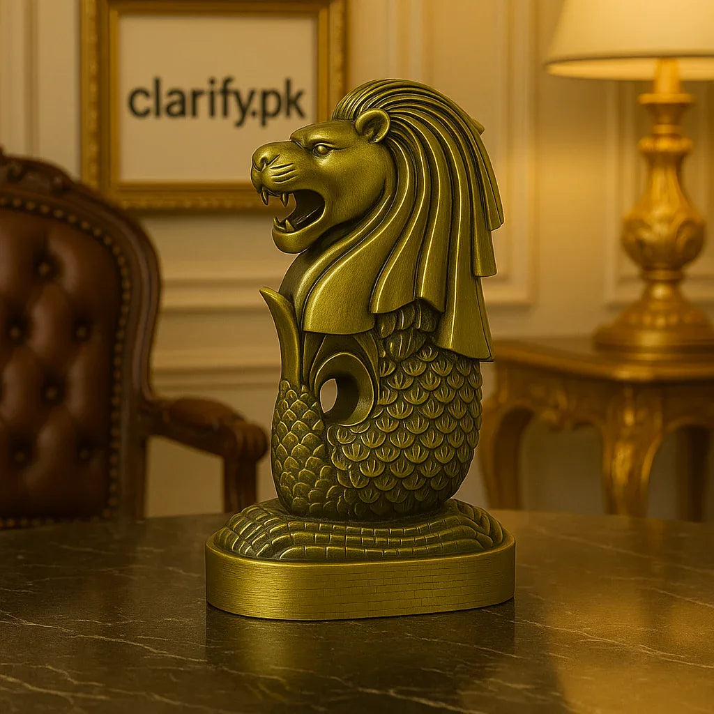 Metal Singapore Lion Fountain Showpiece – Premium Decor Model