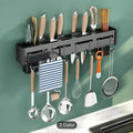 Wall Mounted Knife Holder with Utensil Hooks