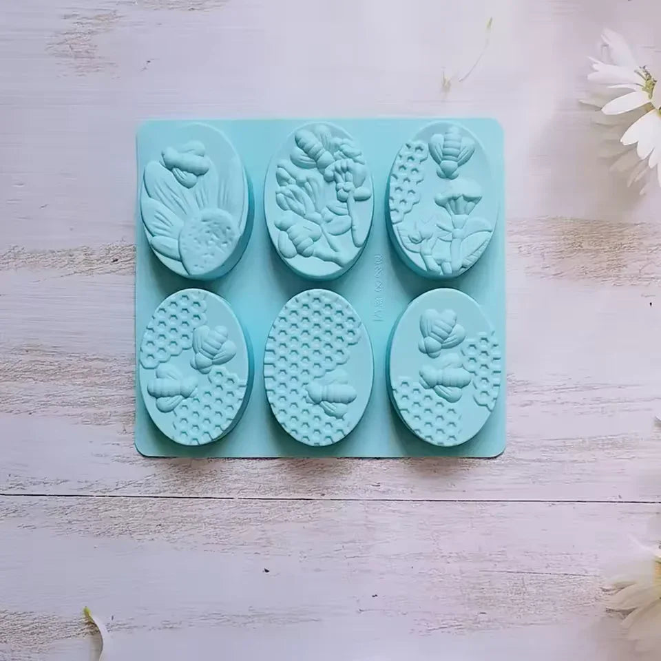 6 Cavity Oval Soap Mold for Crafts