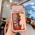 Cartoon Bear Water Bottle with Strap  (Random color)