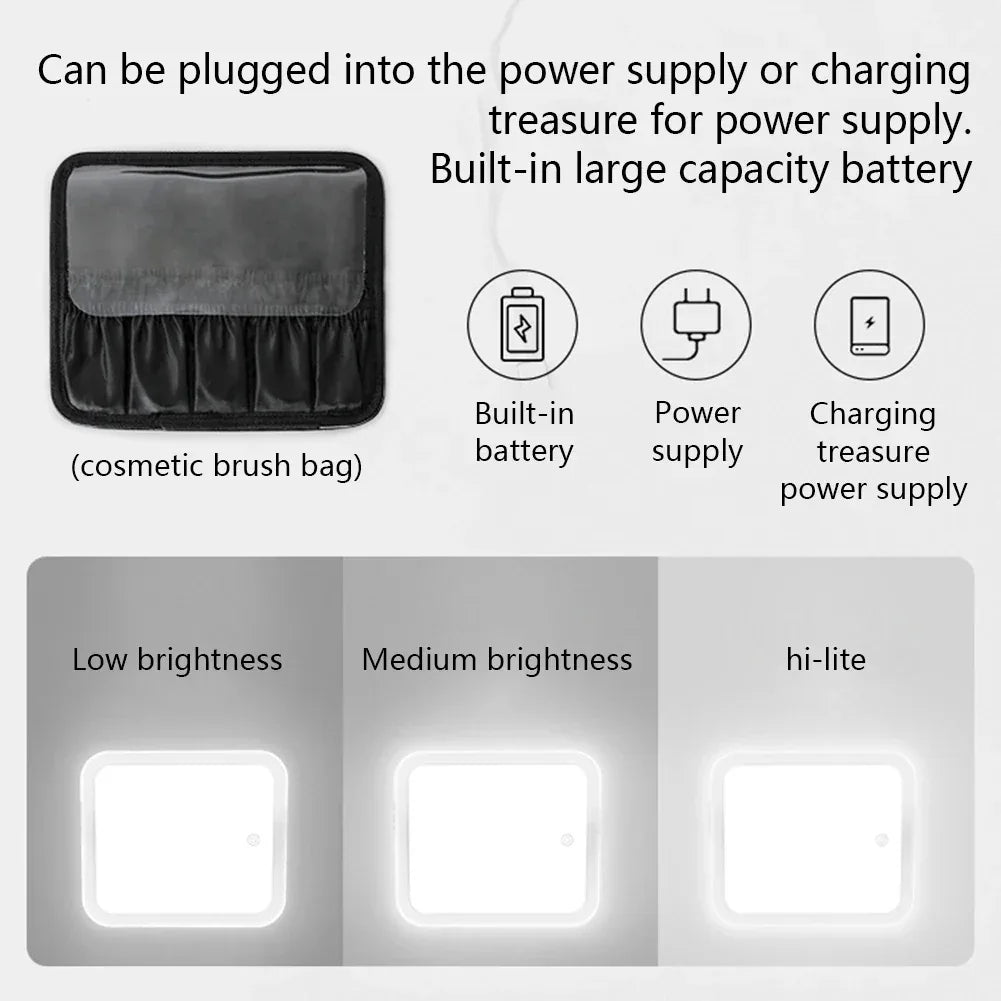Smart LED Makeup Case with Mirror, Portable Storage