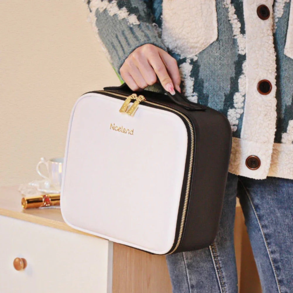 Smart LED Makeup Case with Mirror, Portable Storage