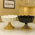 Premium Ceramic Snack Bowl – Golden Decorative Stand