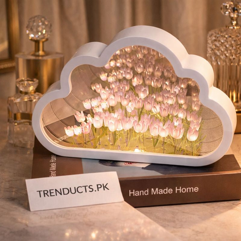 DIY Tulip Flower Sea Night Lamp - Cloud Mirror Atmosphere Light
