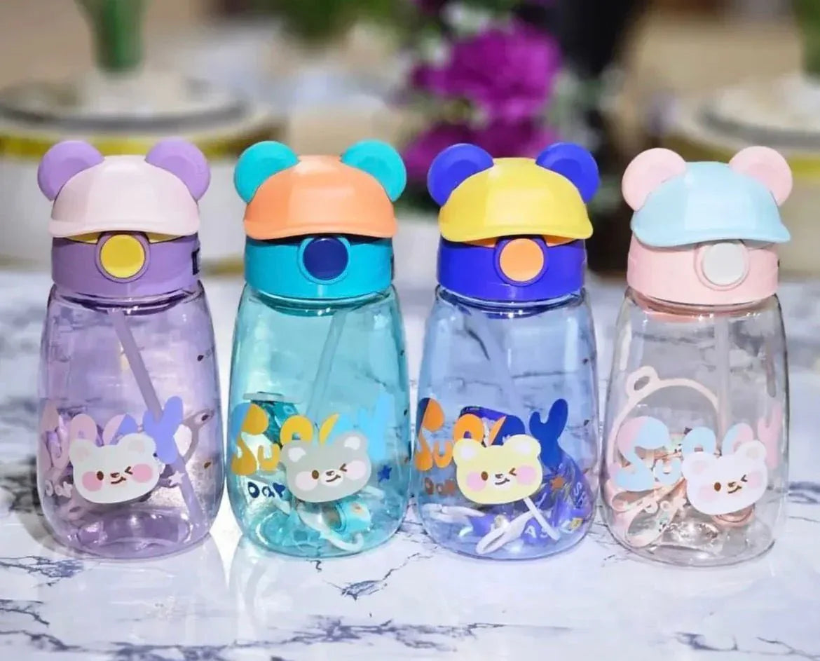 Bear Bottle 550ml – Cute & Portable Water Bottle (Random)