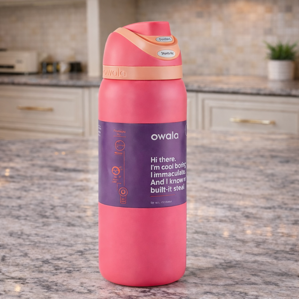 Owala FreeSip® Insulated Stainless Steel Water Bottle – 32oz Dark Pink