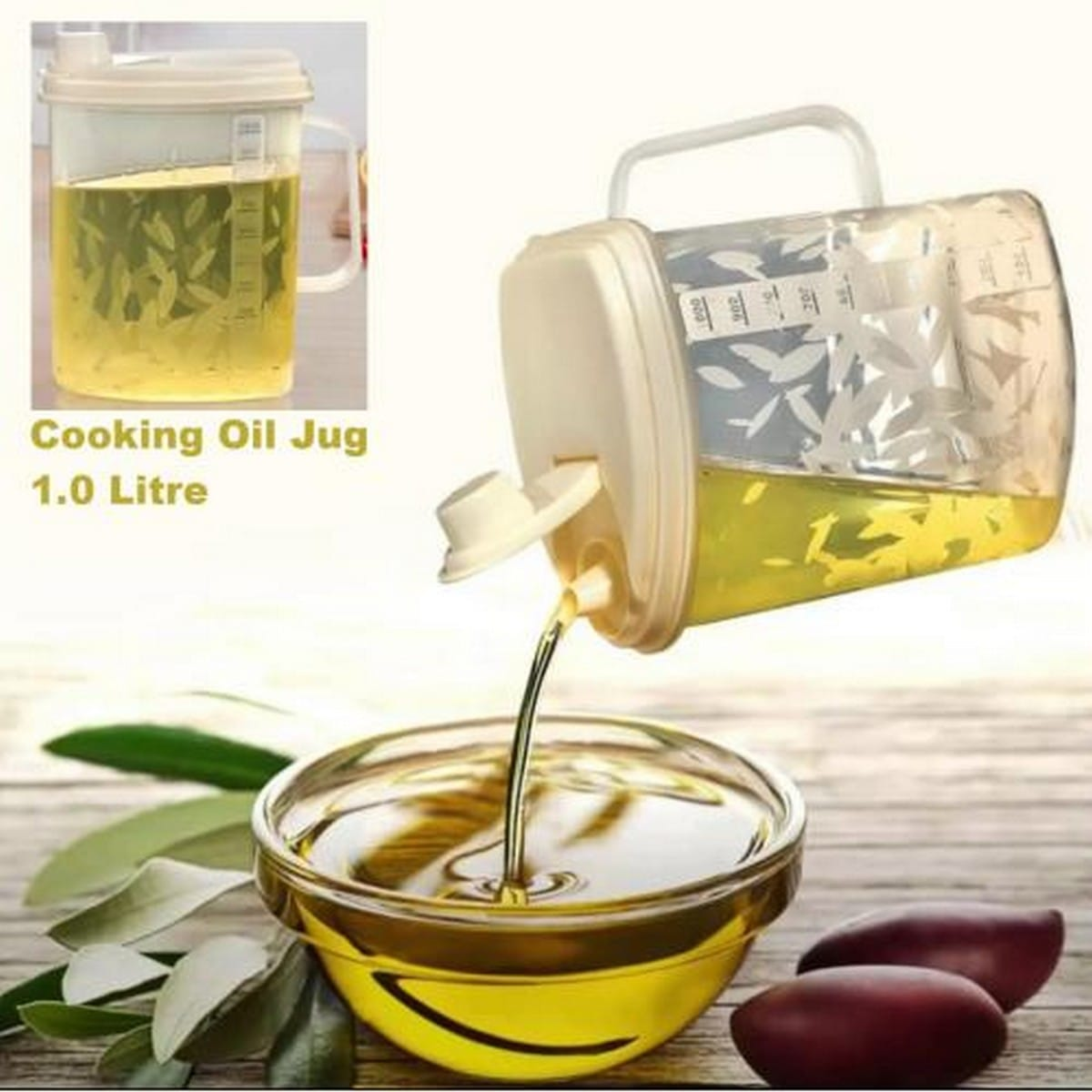 Plastic Oil Jug 1000ml – Leak-Proof Kitchen Dispenser