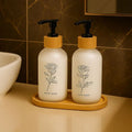 Minimal Rose Design Hand & Body Soap Dispenser Set