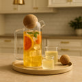 Heat-Resistant Glass Teapot with Wooden Lid – Elegant Tea Pot
