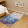 Anti-Slip Rubber Mat – Blue & Purple Cube Print Floor Rug (58 x 118 cm)