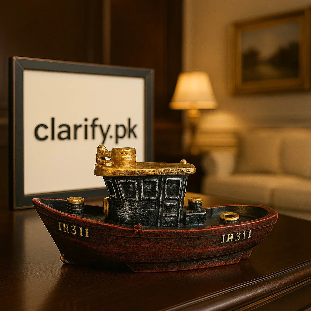 Vintage Wooden Boat Decorative Showpiece