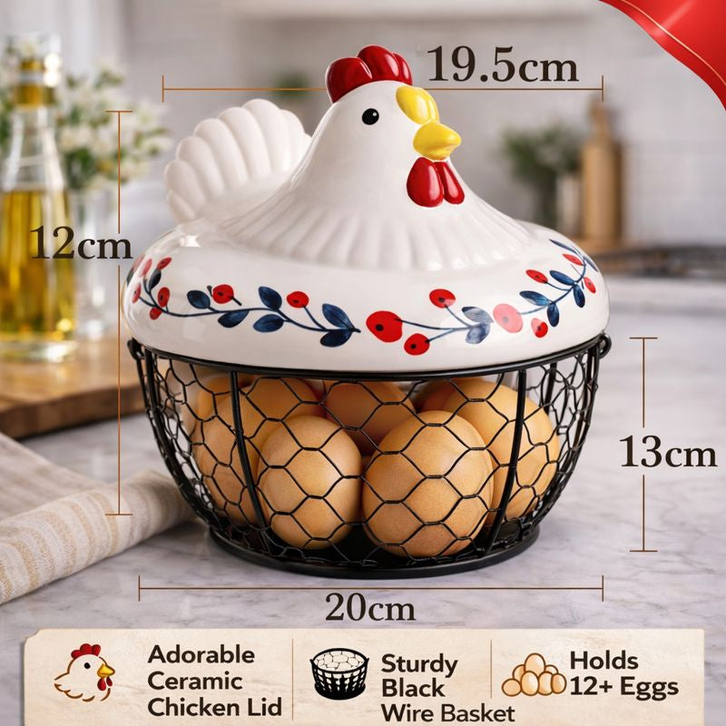 Chicken Egg Basket & Wire Mesh Storage