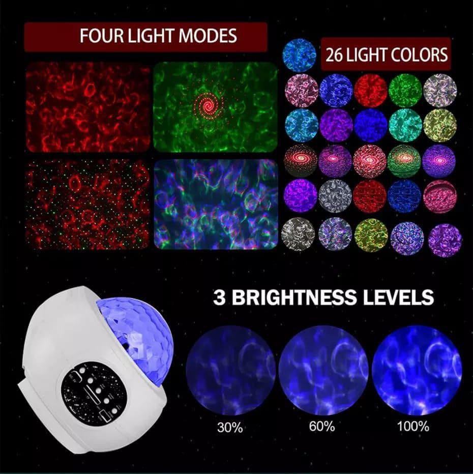 Galaxy Ocean Wave Projector Lamp with Starlight