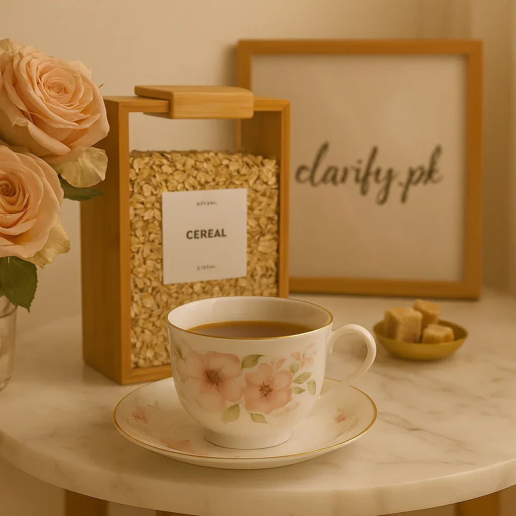 High tea floral cup set 6 pieces - Porcelain