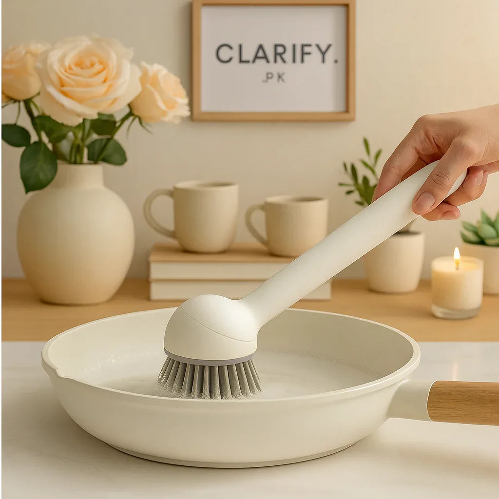 Long handle kitchen pot brush - Non-Scratch