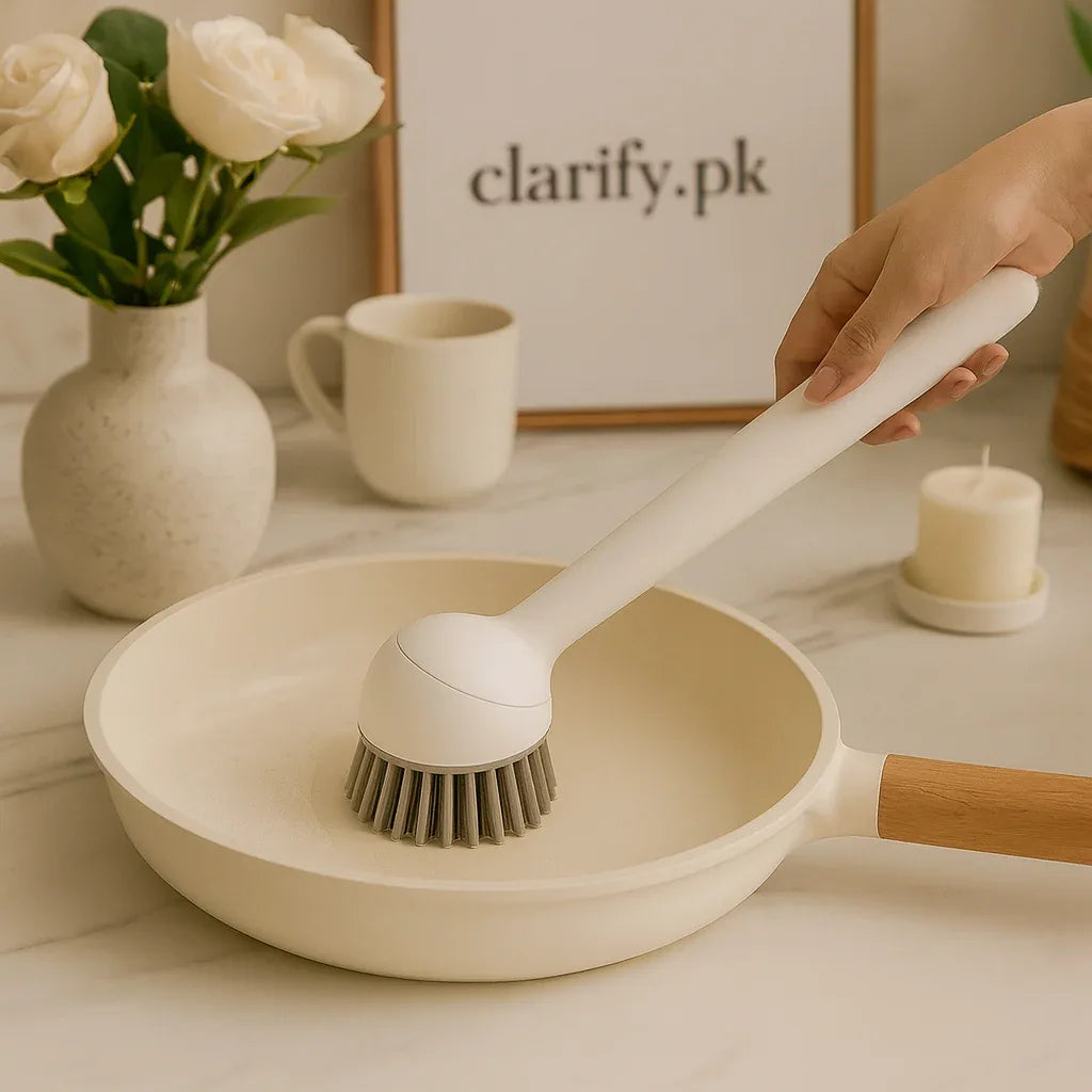Long handle kitchen pot brush - Non-Scratch