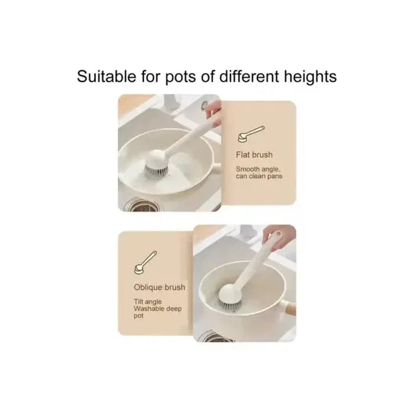Long handle kitchen pot brush - Non-Scratch