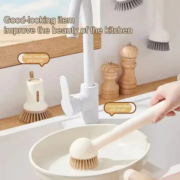 Long handle kitchen pot brush - Non-Scratch