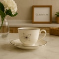 Luxury Floral Porcelain Tea Cup & Saucer Set – 6 Pieces