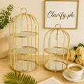 Luxury Home Decor Shelf - Elegant Gold Cage Design