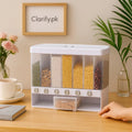 6 in 1 Rice Dispenser with Multi-Compartment Storage