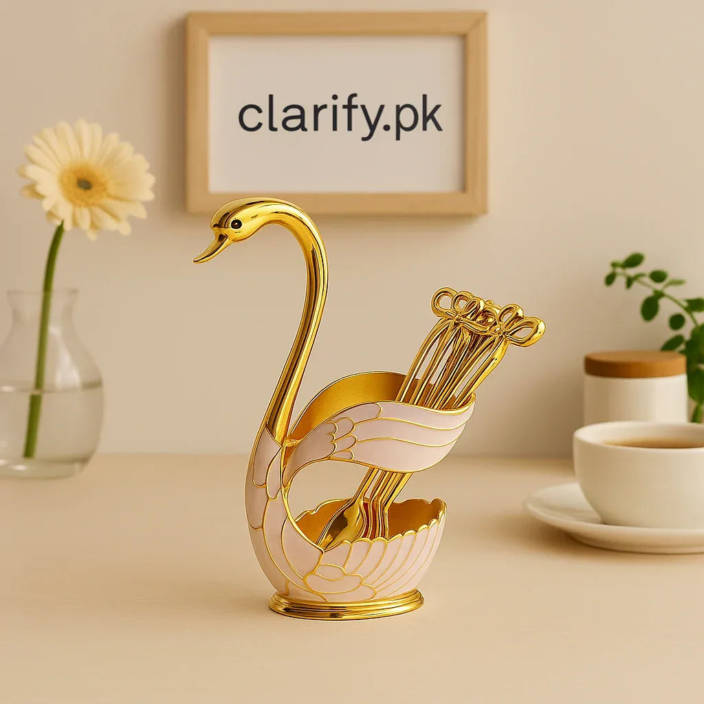 Swan Figurine Home Decor with Gold Finish