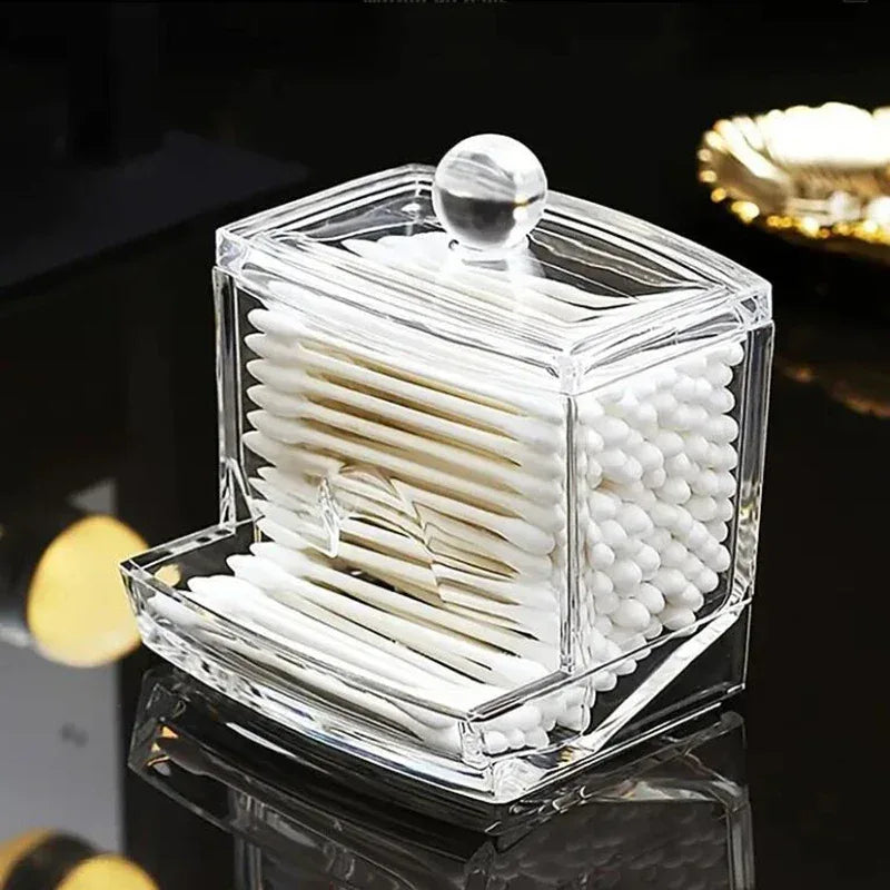 Acrylic Cotton Swab Storage Box – Clear Organizer