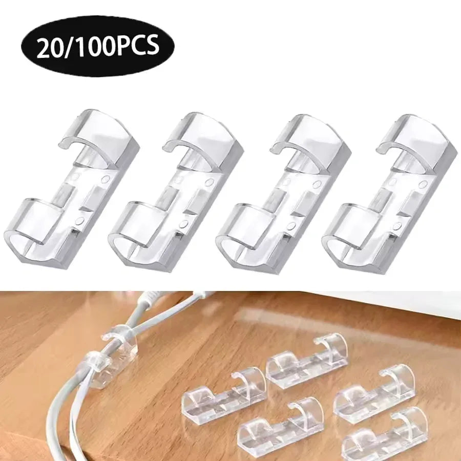 Pack of 4 Self Adhesive Wire Holder Cable Clips