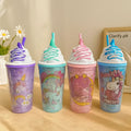 Unicorn Water Bottle with Whipped Cream Lid