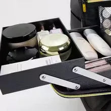 Waterproof PU Leather Makeup Bag - Spacious & Durable