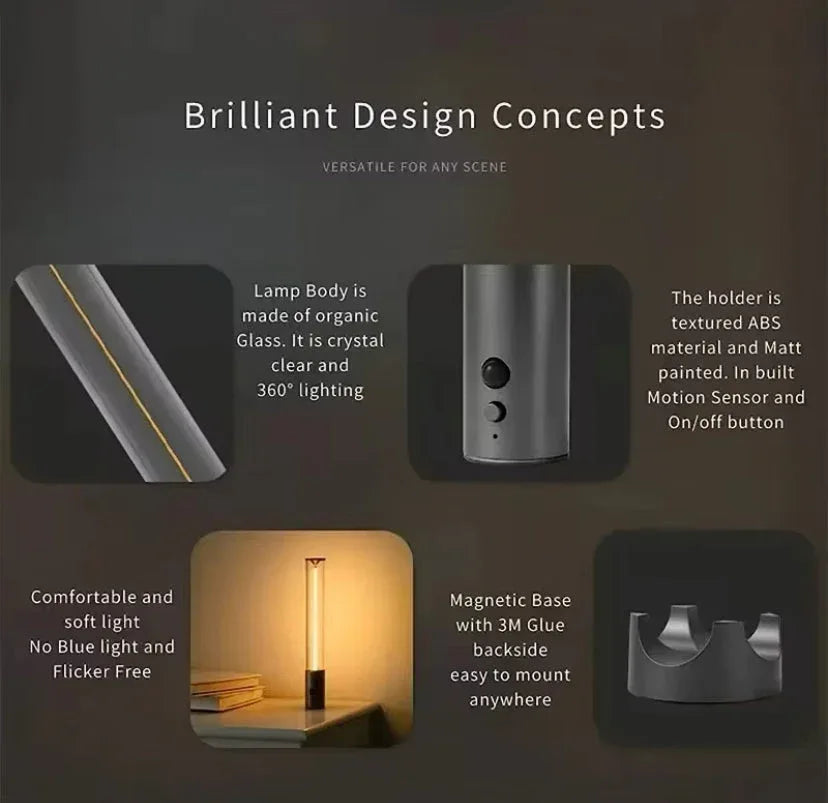 Cordless LED Night Light for Room - Modern Design