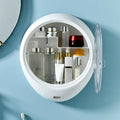 Round Cosmetic Storage Box with Clear Door