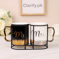 Couple Coffee Mugs with Stand - Mr & Mrs Set