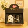 Couple Mugs Gift Set Mr & Ms Hearts Design