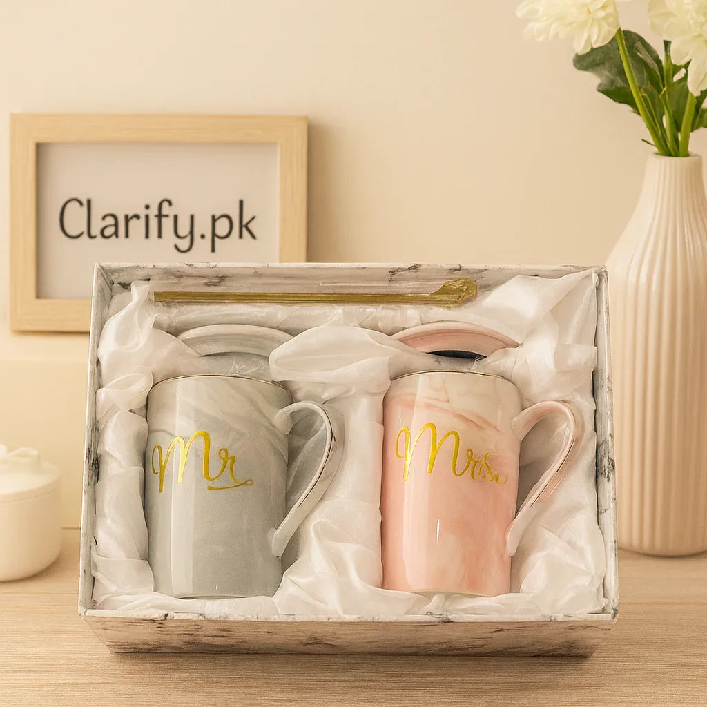 Couple Mugs Gift Set - Mr. & Mrs. Design