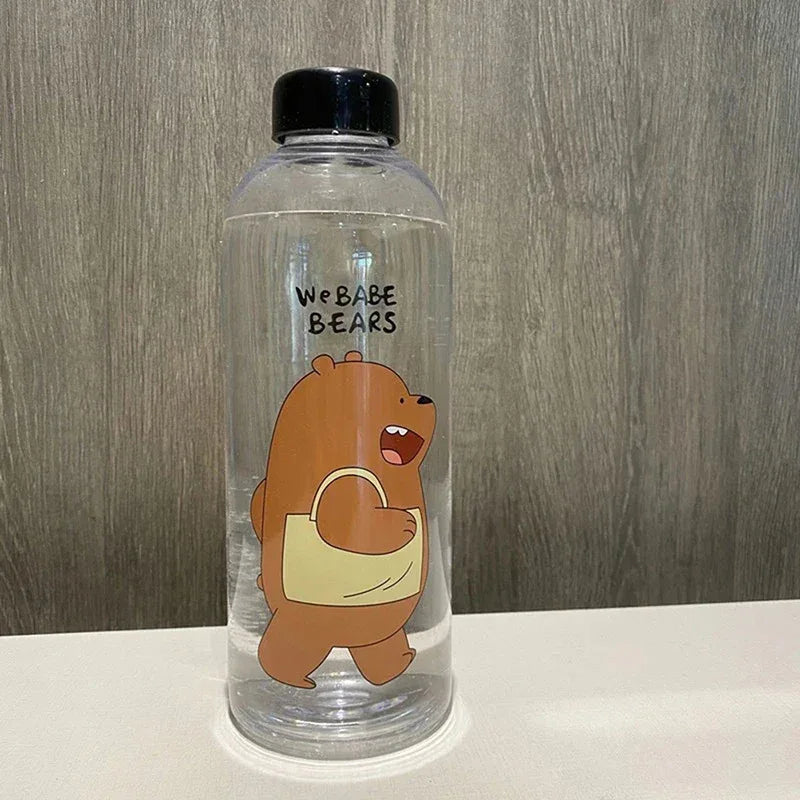 1000ml Cute Cartoon Drinkware Frosted Bear Bottles