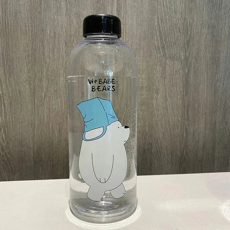1000ml Cute Cartoon Drinkware Frosted Bear Bottles