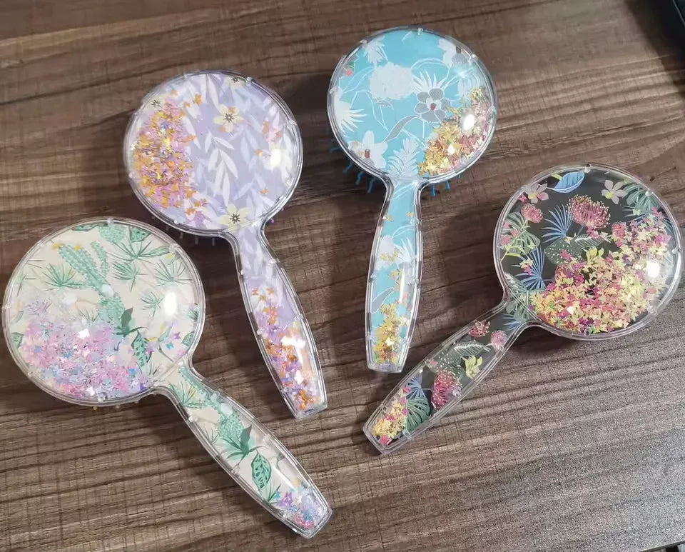Cute Children Hair Brush with Floral Designs